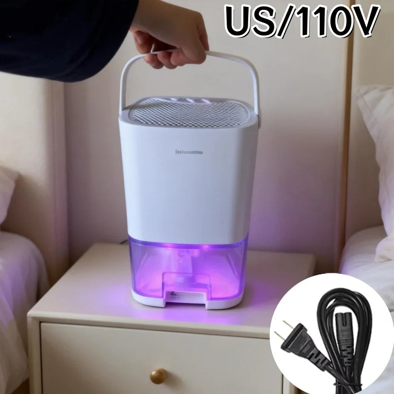 Smart Compact Air Purifier & Dehumidifier Ideal for Home Office Bedroom Kitchen Living Room Mini Unit with Deodorizer EU/US Plug