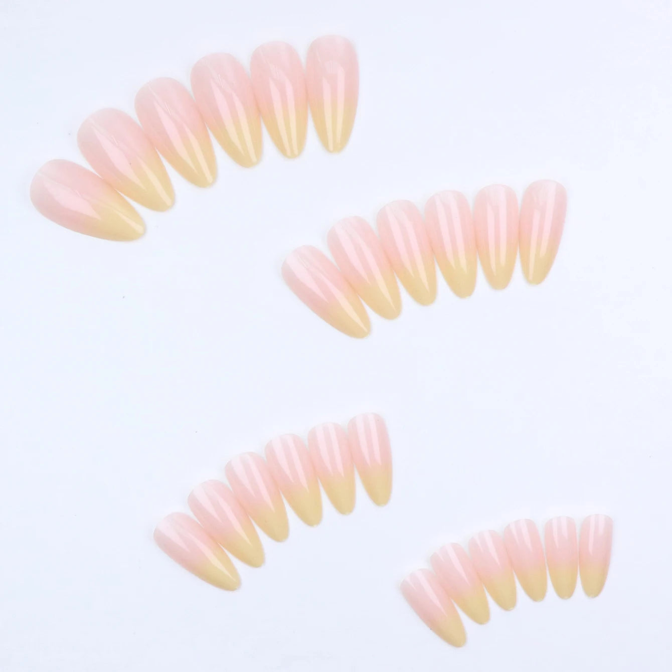24PCS Almond Press on Nails Medium Fake Nails with Pink Bow Designs Glue on Nails Glossy Acrylic False Nails As Women Girls Fift