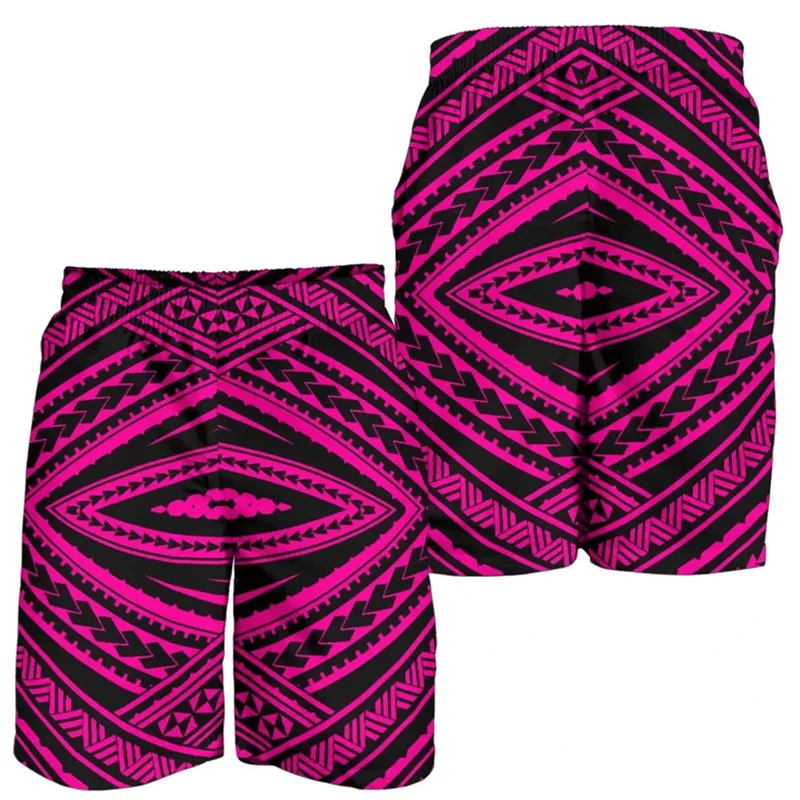 New 3D Printed Polynesian Tribal Turtle Hawaii Shorts Men's Beach Shorts Women Vacation Floral Sports Board Shorts Swim Trunks