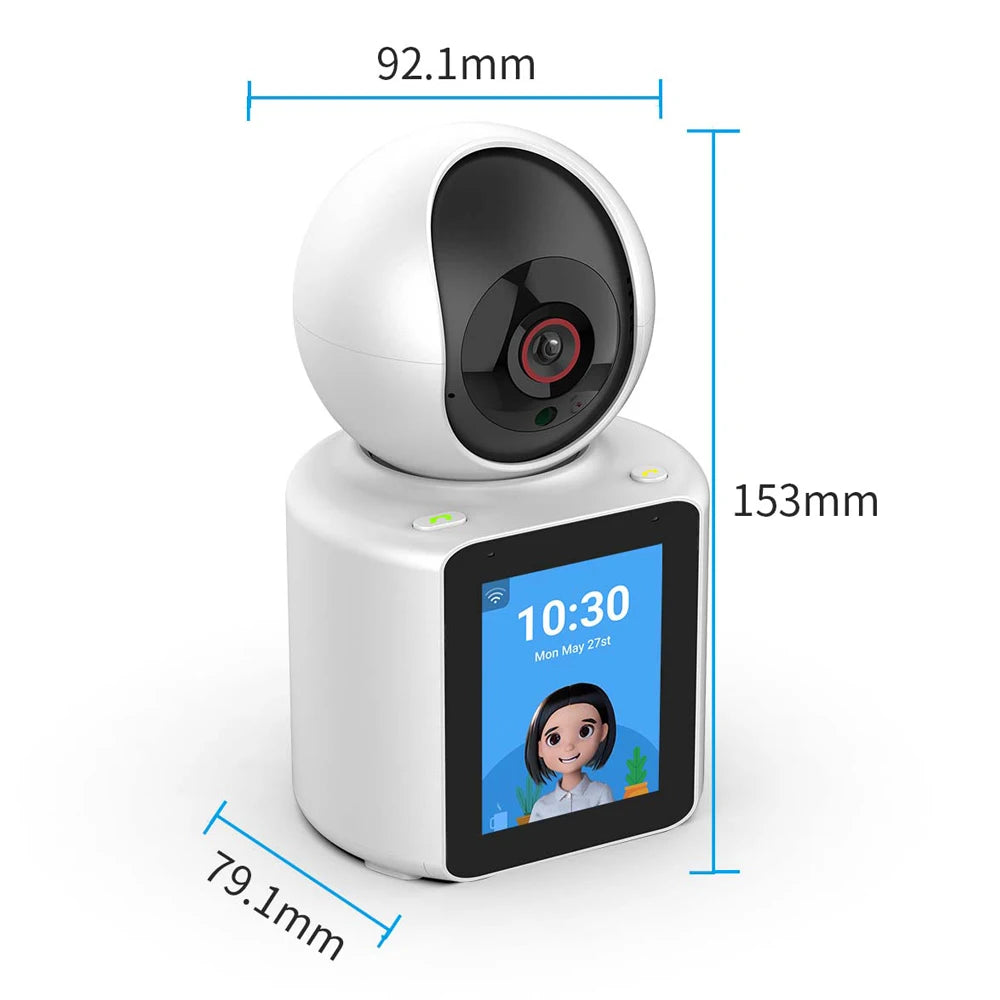 Security WIFI Camera with Screen Watch 1080P Two-way Audio Video Calling PTZ Home CCTV Surveillance Wi-Fi Baby Monitor Camera