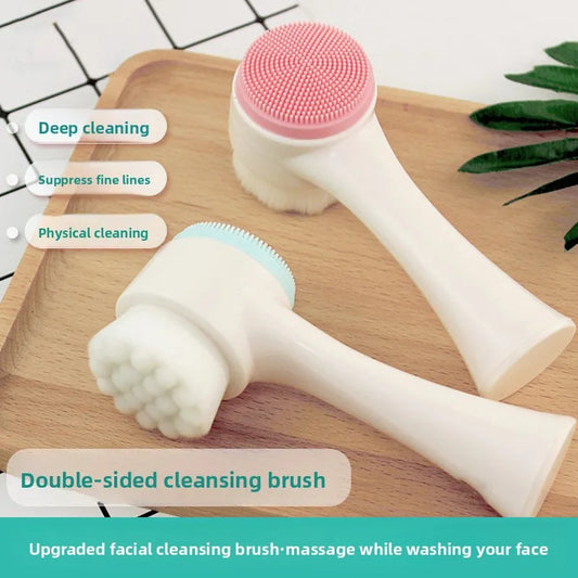 Facial Cleansing Brush–Deep Cleaning,Suppress Fine Lines,Silicone Bristles,Ergonomic Handle,Eco-Friendly,Portable Face Scrubber