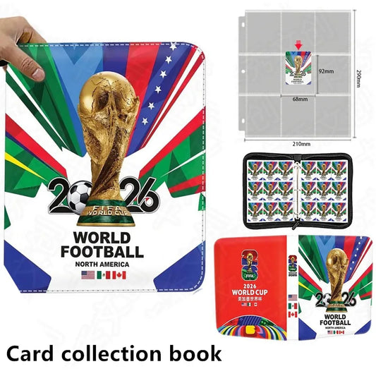 400/900pcs World Cup Football Star Card Album Book Folder 4/9 TCG Card Slots Collections Zipper Card Binder Holder