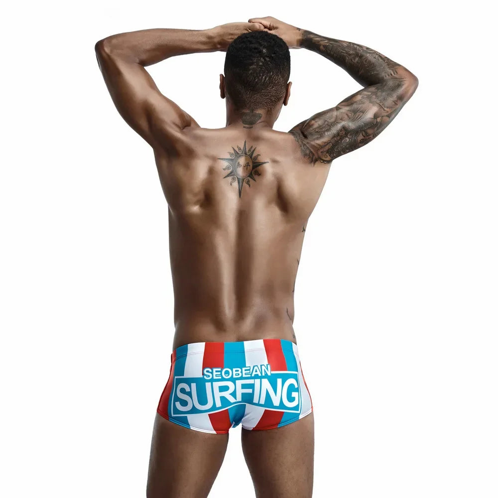 New boxer swimming trunks, color matching men's swimsuit, Quanzhou nylon swimming trunks 90807