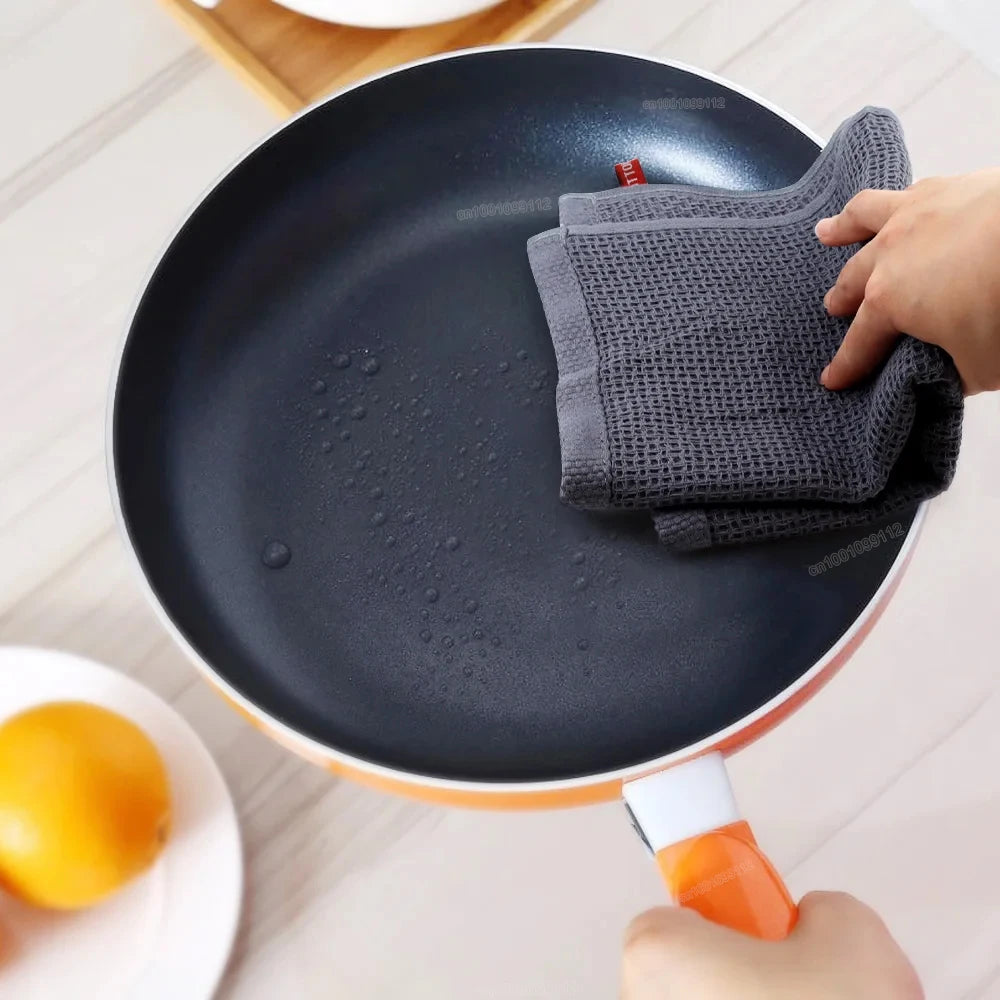 4Pcs Cotton Kitchen Towel Ultra Soft Magic Cleaning Cloth Absorbent Cleaning Rags Thickened Wipe Cloths Dishcloth