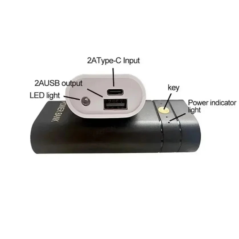 DIY Power Bank Box For Phone Electronic Charging Not Including Batteries 6000mAh 5V 2A 2X 18650 USB Type-C Battery Charger Case