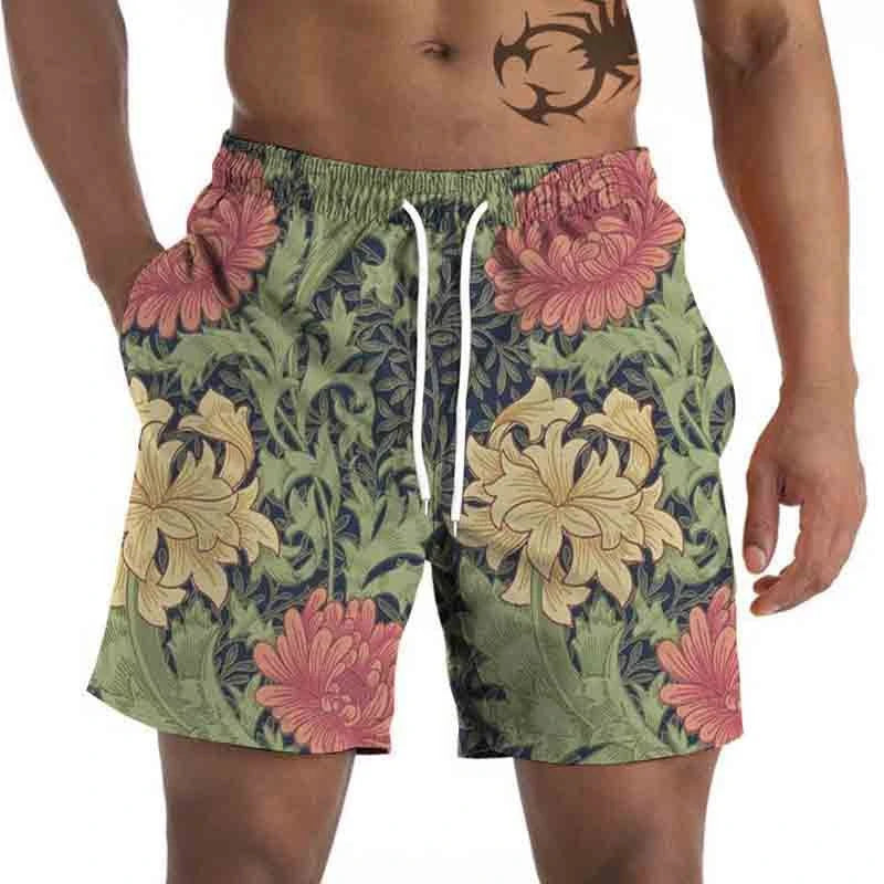Vintage Coconut Tree 3D Printed Beach Pants New Men's Seaside Casual Loose Short Pants Women Fashion Hawaii Surf Board Shorts
