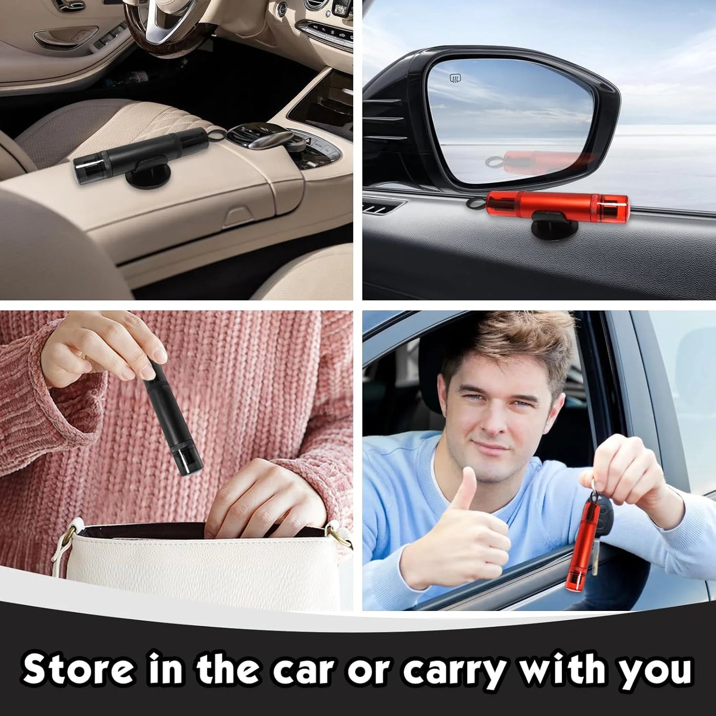 2 Safe Pro X Car Emergency Hammer, 2 in 1 Car Window Breaker Car Escape Tool, Window Breaker & Escape Safety Hammer for Vehicles