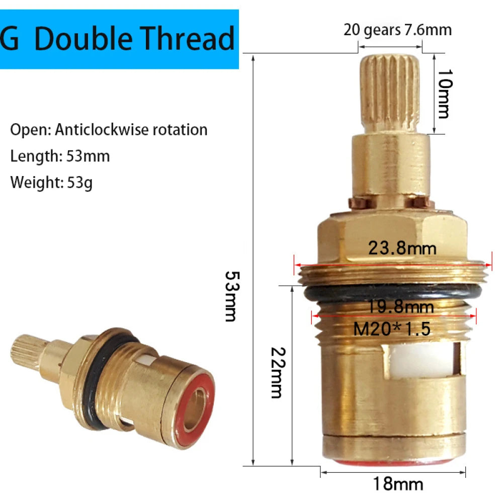 Copper Ceramic Disc Valve Counter/Clockwise Single/ Double Thread For Most Double Handles Kitchen Bathroom Basin Taps 10 Models