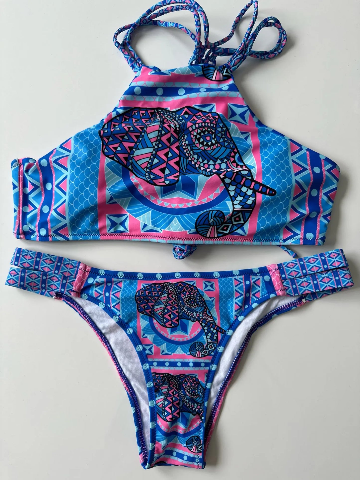 Melphieer High Neck Tank Crop Top Bikini Crochet Bikinis Set Swimwear Women Swimsuit Female Beachwear 2025 Monokini Bathing Suit