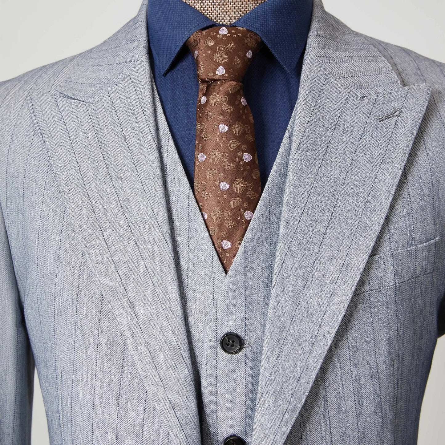 Men's 3-Piece Slim Fit Stripe Suit Blazer Jacket Vest Pants Set | Wedding Tuxedo Formal Business Prom Party US Size XXS-3XL