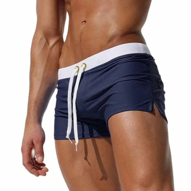 Men's Swimsuit 10 Color Back Pocket Design Quick-drying Beach Men's Boxer Shorts Summer Swimming Trunks