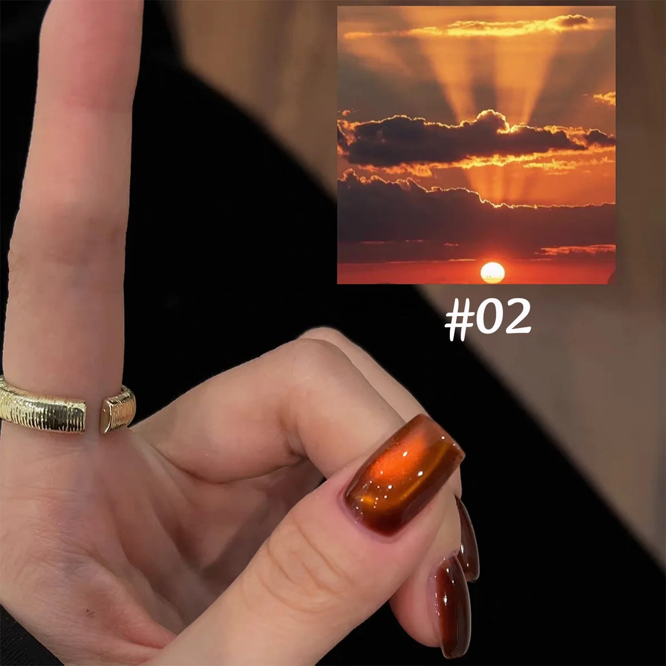 ZH 12ML 12-Color Christmas Red Nails Fiery Sunset Glass Bead Cat Eye Gel Nail Polish Fine Powder Cat Magnetic Gel Nail Salon