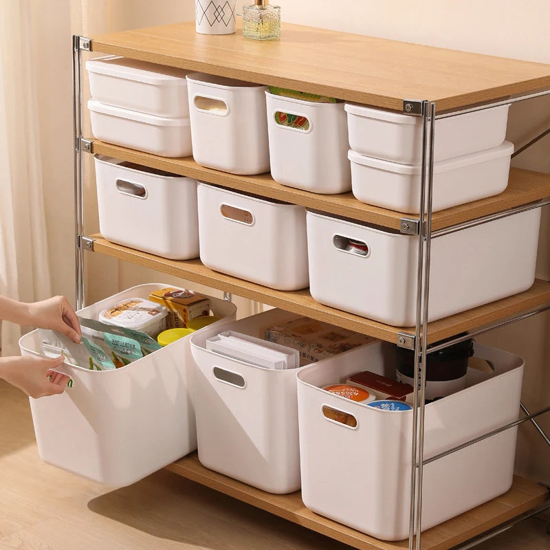 Household Miscellaneous Storage Box,Desktop Cosmetic Organizer,Multi-functional Storage Basket, Wardrobe and Clothes Storage Box