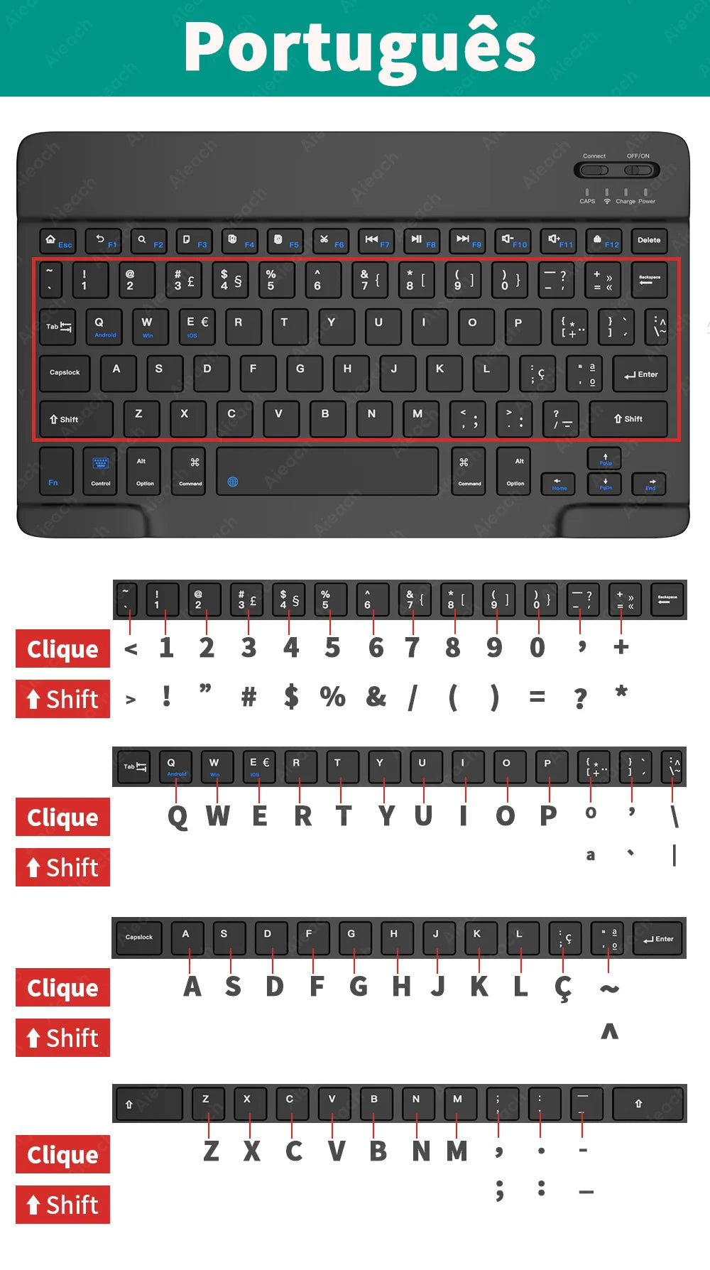 Keyboard For Tablet Android iOS Windows Wireless Mouse Keyboard Bluetooth-compatible Rainbow Backlit Keyboard For iPad Phone
