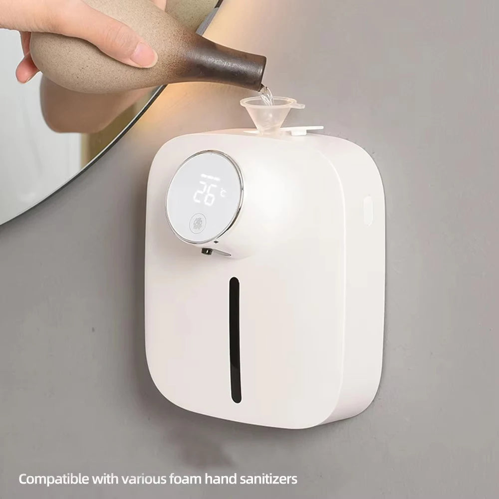 Wall-Mounted Soap Dispenser Rechargeable Digital Temperature Household Hotel Automatic Soap Foam Dispenser Kitchen Accessories