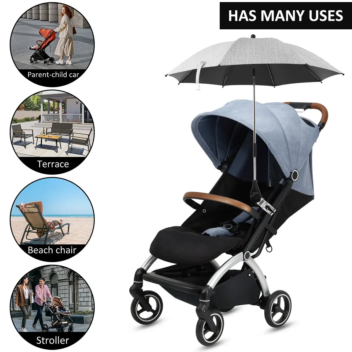 Universal Baby Car Pram Umbrella Adjustable Shade Umbrella Uv Sunshade For Stroller Accessories Sun Visor Portable Parasol Items
