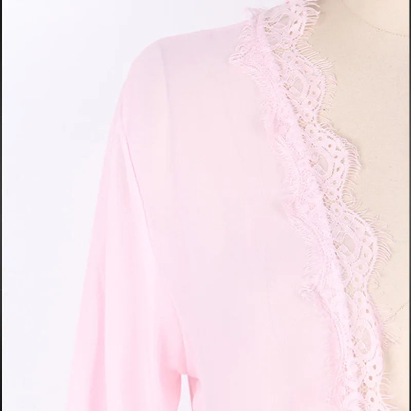 Sexy Women Lingerie Lace Ruffles Pajamas Robe See-through Babydolls Underwear Sleepwear Night Dress Erotic Costumes Sex Clothes