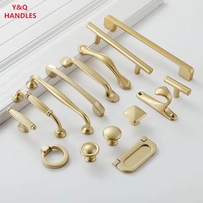 Handles Drawer Cabinet Furniture Kitchen Handles for Cabinet Knob Door Drawer Furniture Kitchen Knob Golden Simplicity Hardware