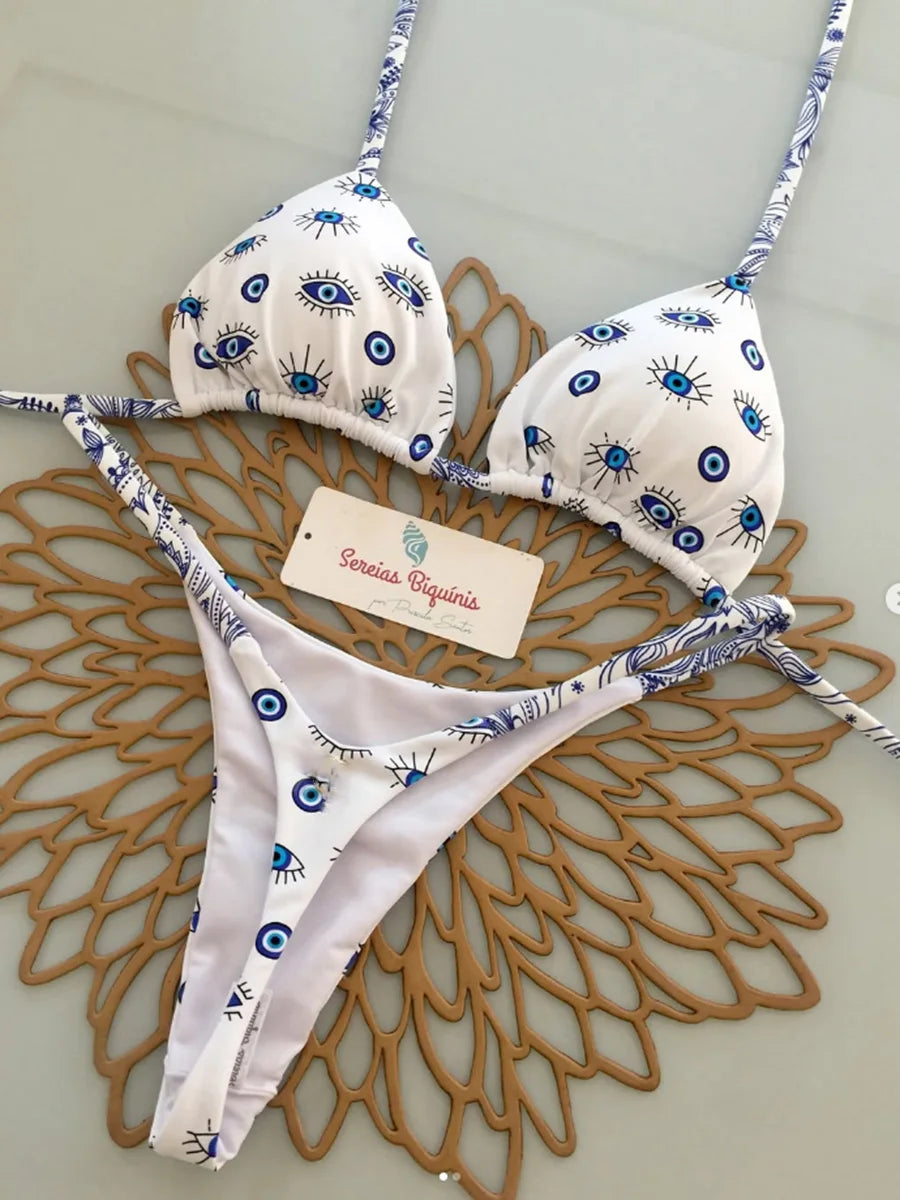Push Up Bikini 2026 Sexy Women Swimsuit Female Swimwear Micro Bikini Set Bandeau Swimming Suit Beachwear Print Brazilian Biquini