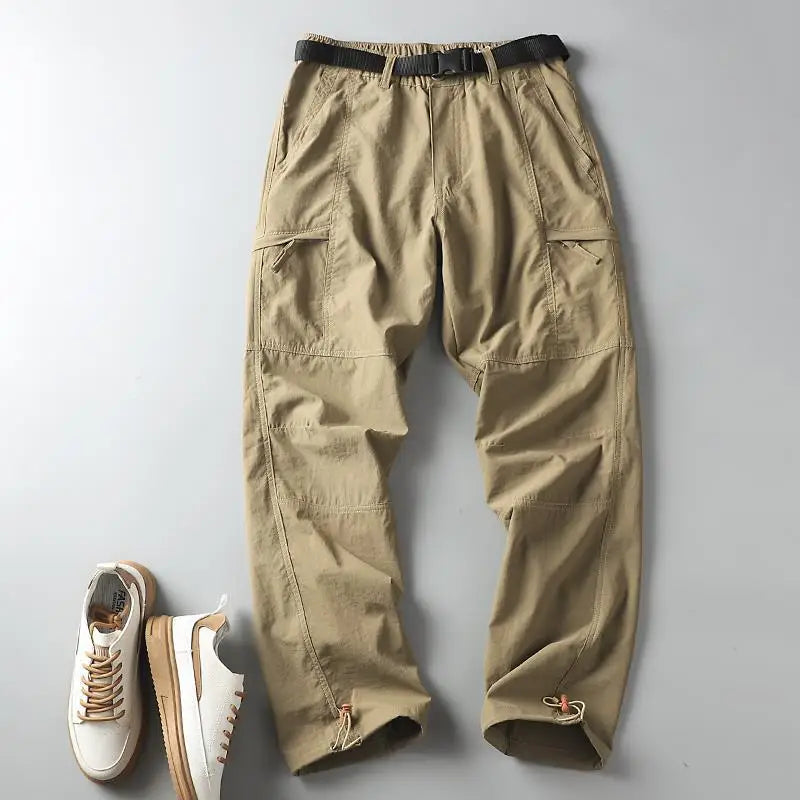 Outdoor Workwear Pants Men's Loose Fleece Lined Thick Soft  Hiking Pants Windproof Waterproof Polyester Fiber Straight Leg