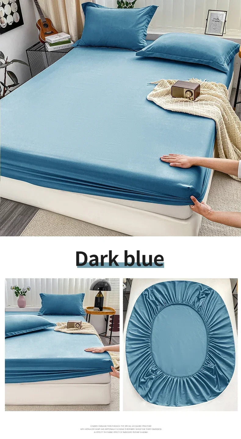 Premium Solid Color Brushed Fitted Sheet,Ultra-Soft Sateen Weave for Cozy Nights - Hypoallergenic and Easy Care Bedding
