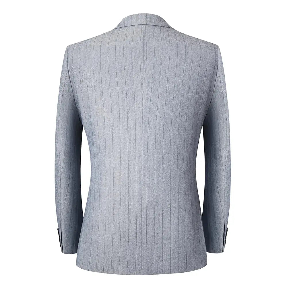 Men's 3-Piece Slim Fit Stripe Suit Blazer Jacket Vest Pants Set | Wedding Tuxedo Formal Business Prom Party US Size XXS-3XL