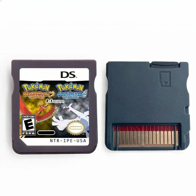 NDS Game Card ，Pokémon Games 2in1, 3in1, 4in1，SoulSilver+ HeartGold，black2 + White2，English Game Cartridge