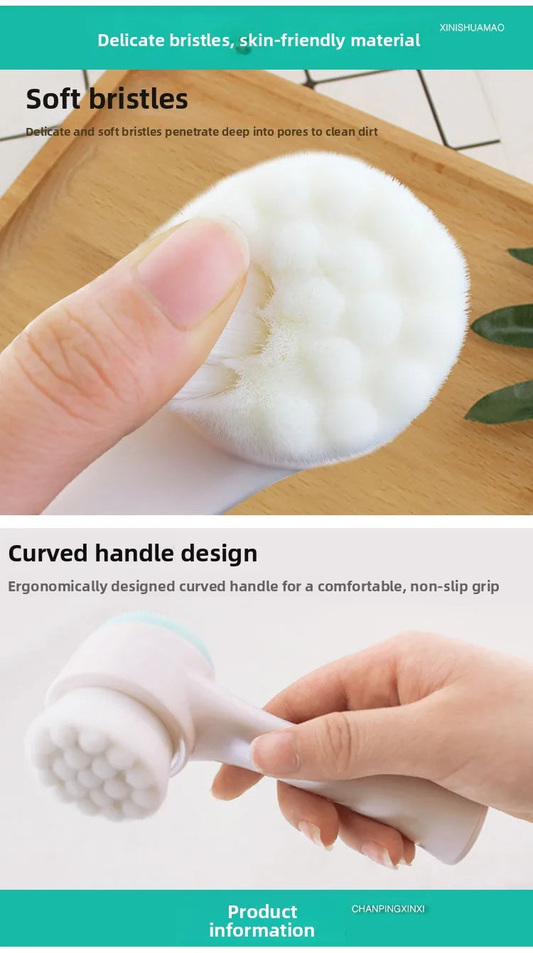 Facial Cleansing Brush–Deep Cleaning,Suppress Fine Lines,Silicone Bristles,Ergonomic Handle,Eco-Friendly,Portable Face Scrubber