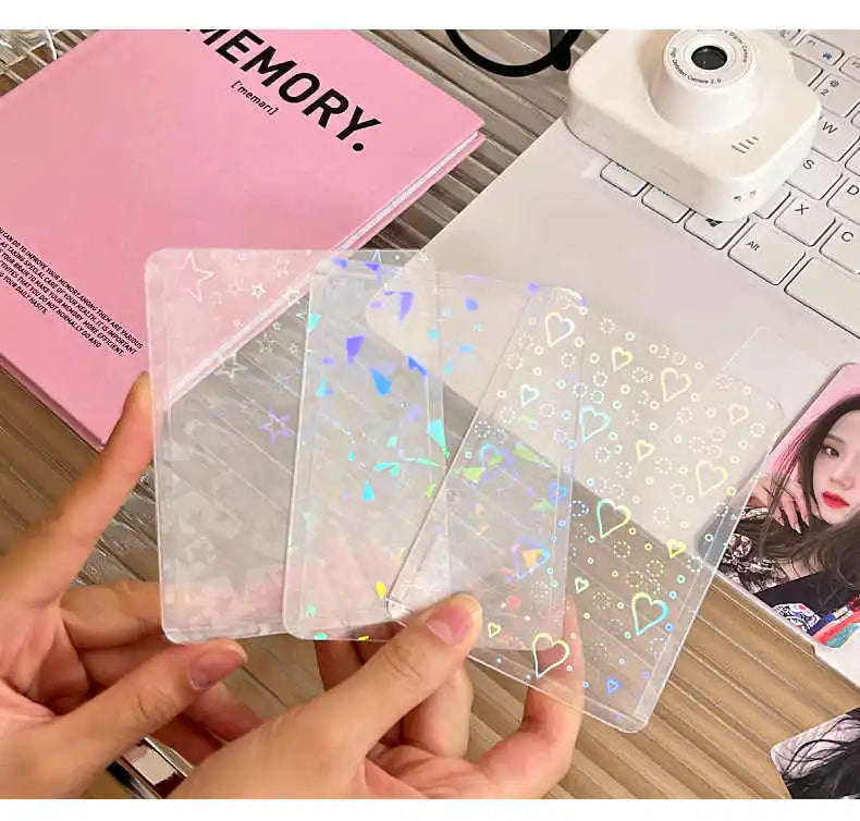 10pcs Flash Hard Plastic Card Sleeves Single Face Laser Trading Protectors Holder For Pokemon Game Baseball Football Sport Photo