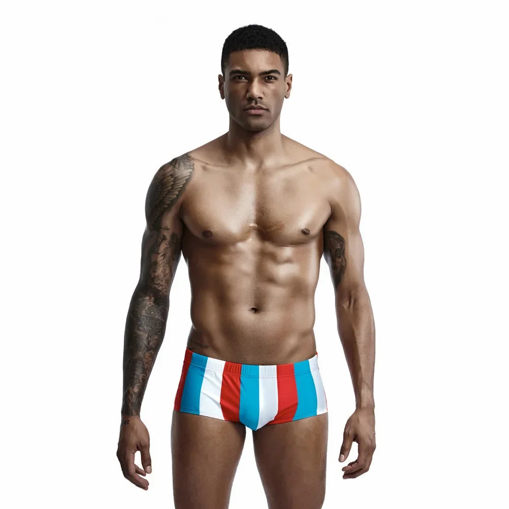 New boxer swimming trunks, color matching men's swimsuit, Quanzhou nylon swimming trunks 90807