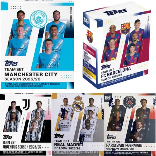Genuine 2025/26 TOPPS Team Set Arsenal Real Madrid Soccer Card Mystery Box Anime Trading Cards Holiday Gifts Toys for Kids Card