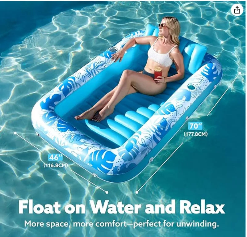 Adult Inflatable Tanning Pool Lounger Large Bathtub Water Bed Cross-Border in Stock for Relaxation And Sunbathing