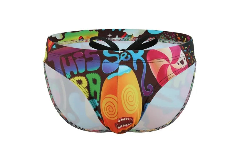 New swimming trunks men's swimsuit printed youth swimming trunks swimming training