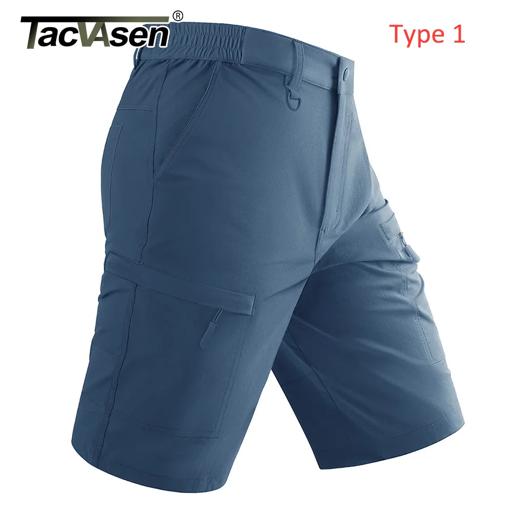 TACVASEN Waterproof Cargo Shorts Men's Summer Quick Dry Hiking Shorts Outdoor Multi-pockets Camping Training Work Shorts Man