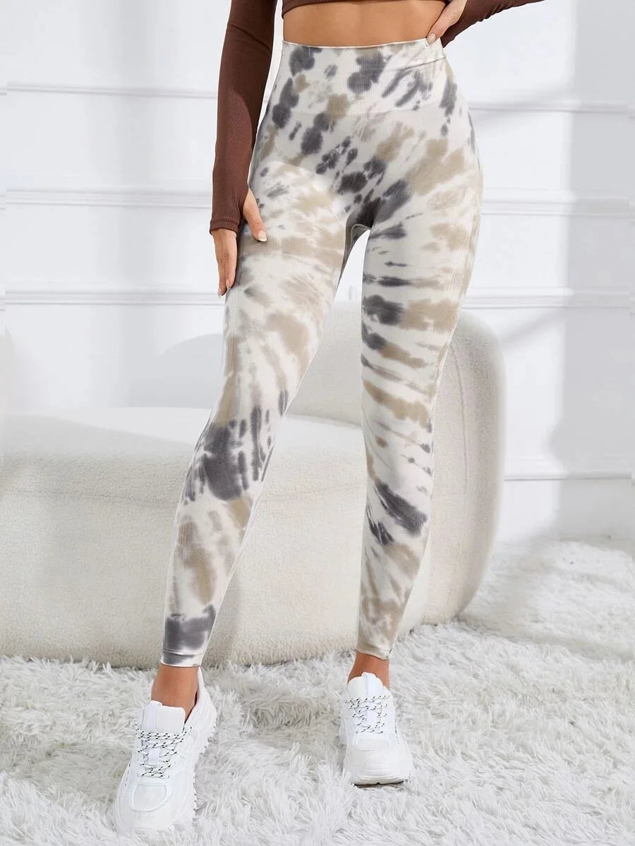 New 3D Print Tie Dye Sports Pants Women Seamless  Leggings High Waist Fitness Push Up Leggings Gym Clothing Workout Tights