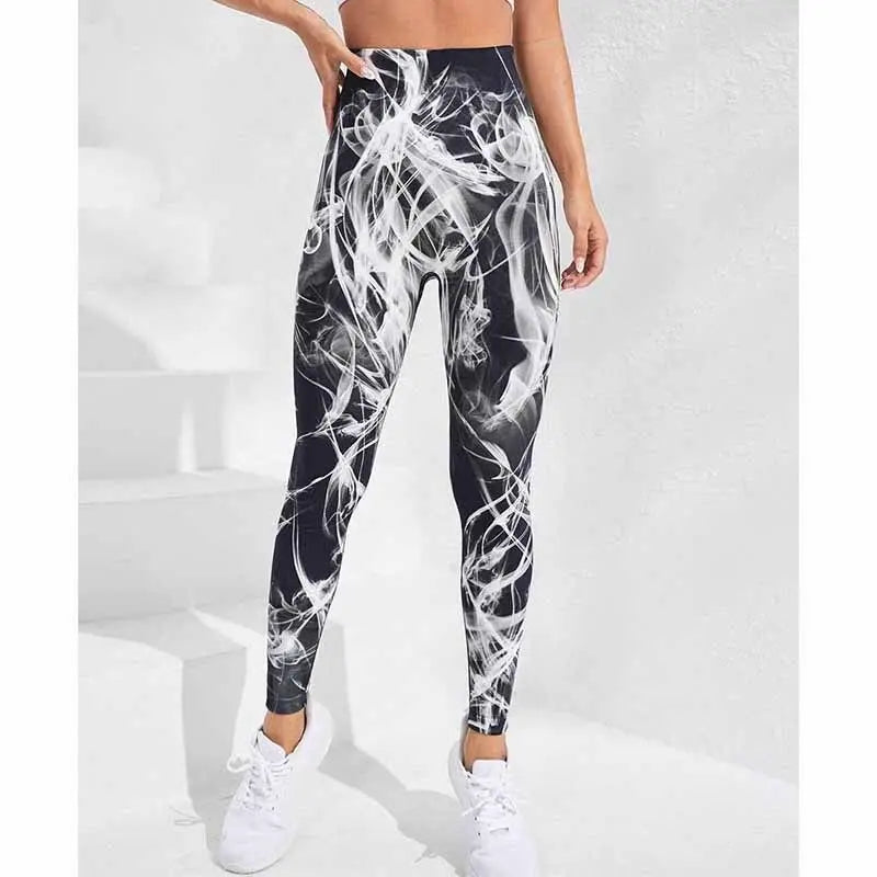 New 3D Print Tie Dye Sports Pants Women Seamless  Leggings High Waist Fitness Push Up Leggings Gym Clothing Workout Tights