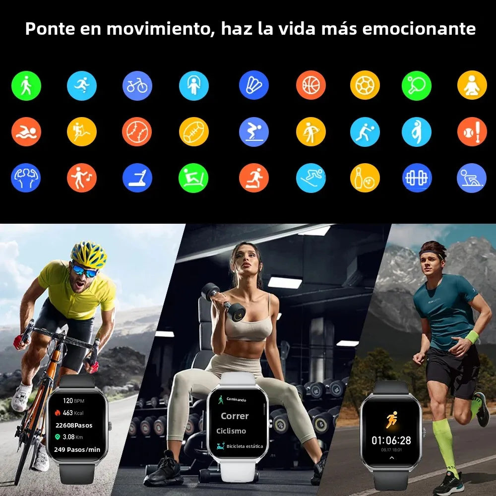 New Ultra Thin Smart Watch men 1.96" AMOLED HD Pixel Display Always Show Time BT Call Reminder Smartwatch Ladies For Android iOS