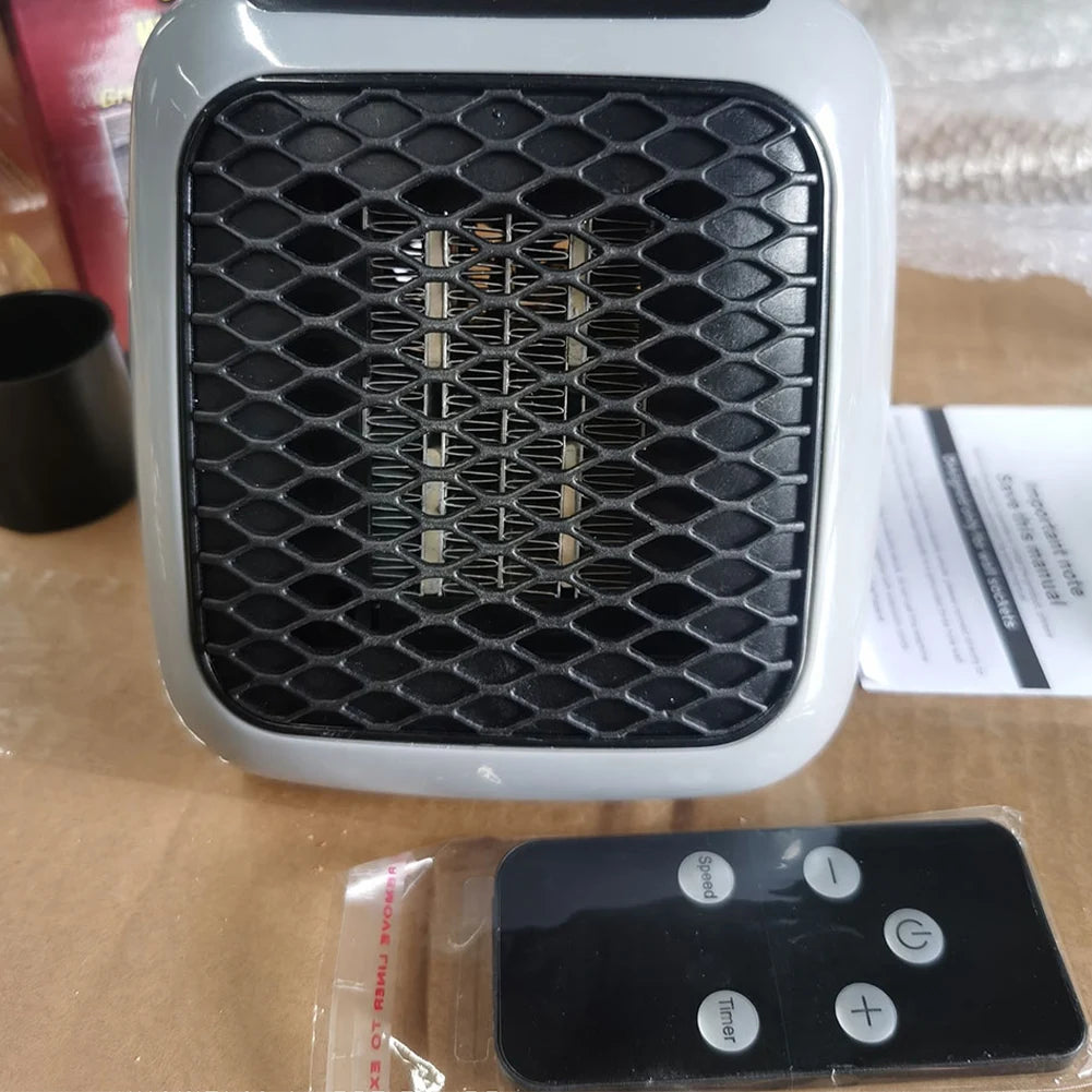 800W Portable Electric Heater EU Small Bathroom Fast Heating Fans Bedroom Heater Home Use Warming Device with Remote Control