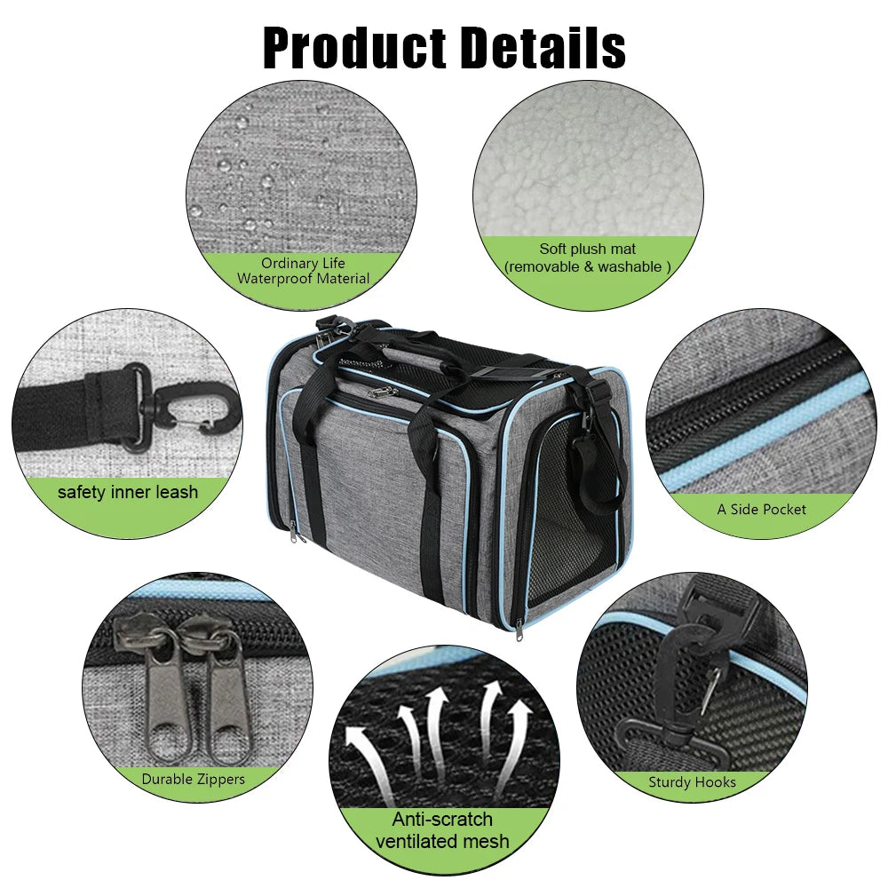 Portable Pet Carrier Bag Pet Supplies Cat Travel Bag Dogs Cats Ventilate Transport Bag Breathable