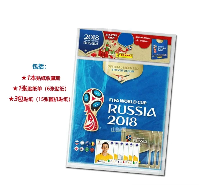 Genuine 2026 2018 2014 Panini World Cup Stickers Box Official Football Collectible Sticker Packs Anime Peripheral Gift Toys