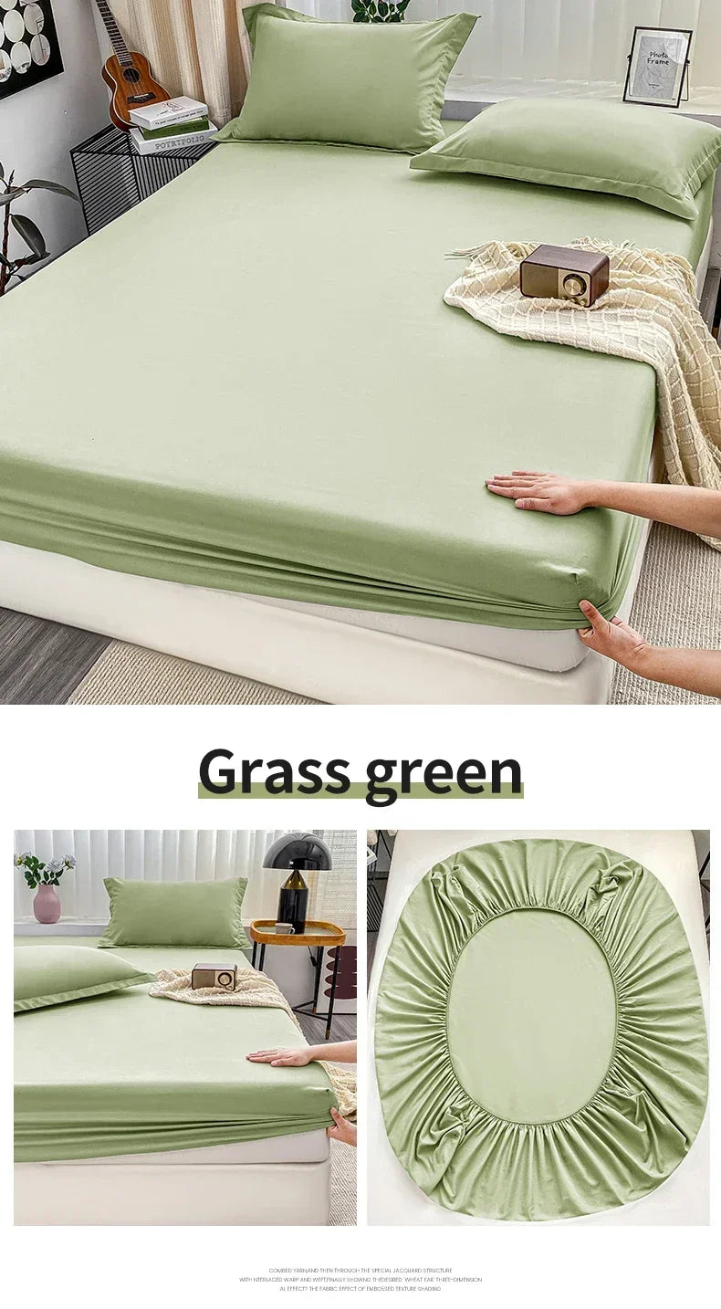 Premium Solid Color Brushed Fitted Sheet,Ultra-Soft Sateen Weave for Cozy Nights - Hypoallergenic and Easy Care Bedding