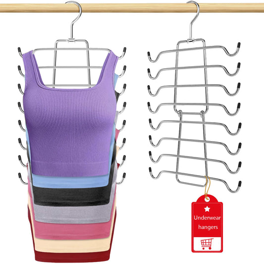 360° Rotating Metal Hanger Wardrobe Organizer and Storage Lingerie Hanger Suitable for Camisole Bra Belt Swimsuit Underwear
