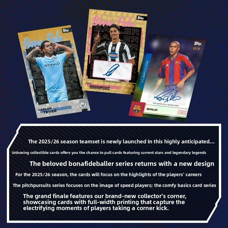 2025/26 Topps Genuine Soccer Trading Cards Man Utd PSG Juventus Chelsea Bayern Man City Barca Rare Auto Parallel Collectibles