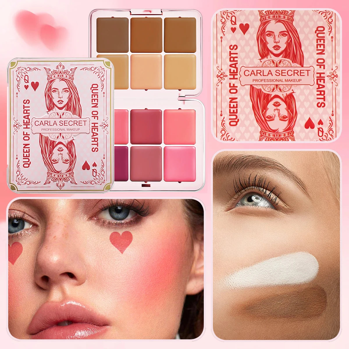12-color concealer and blush palette Matte and highlight contour makeup rouge palette