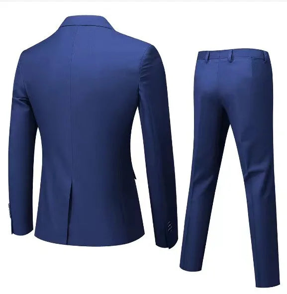 Men Three Piece Suit Sets Full Sleeve Blazers Long Pants Turn Down Collar Slim Fit Evening Wedding Formal Classic 2026 Spring