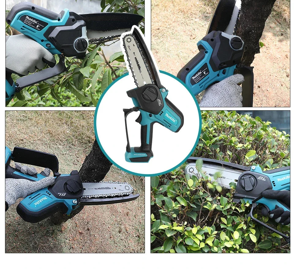Makita 18V Cordless Chainsaw for Woodworking with Small Handheld Electric 6-inch Logging Sawzall Mini Portable Chainsaw
