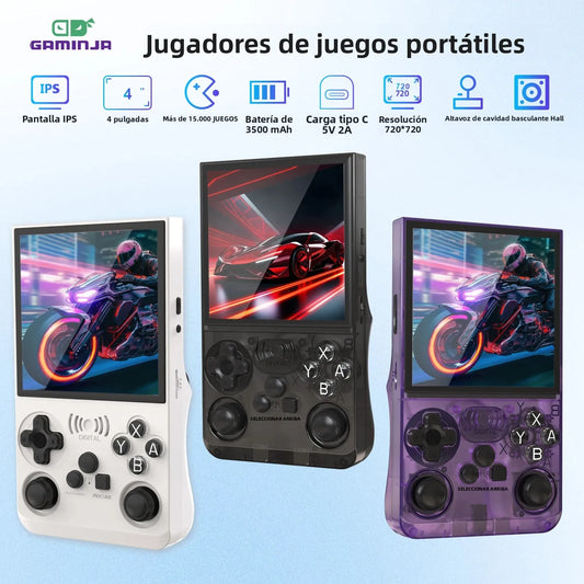 GAMINJA ANS13 4.0 Inch IPS Screen Retro Handheld Video Game Console 15000+ Games Built-in Linux Portable Pocket Gaming Console