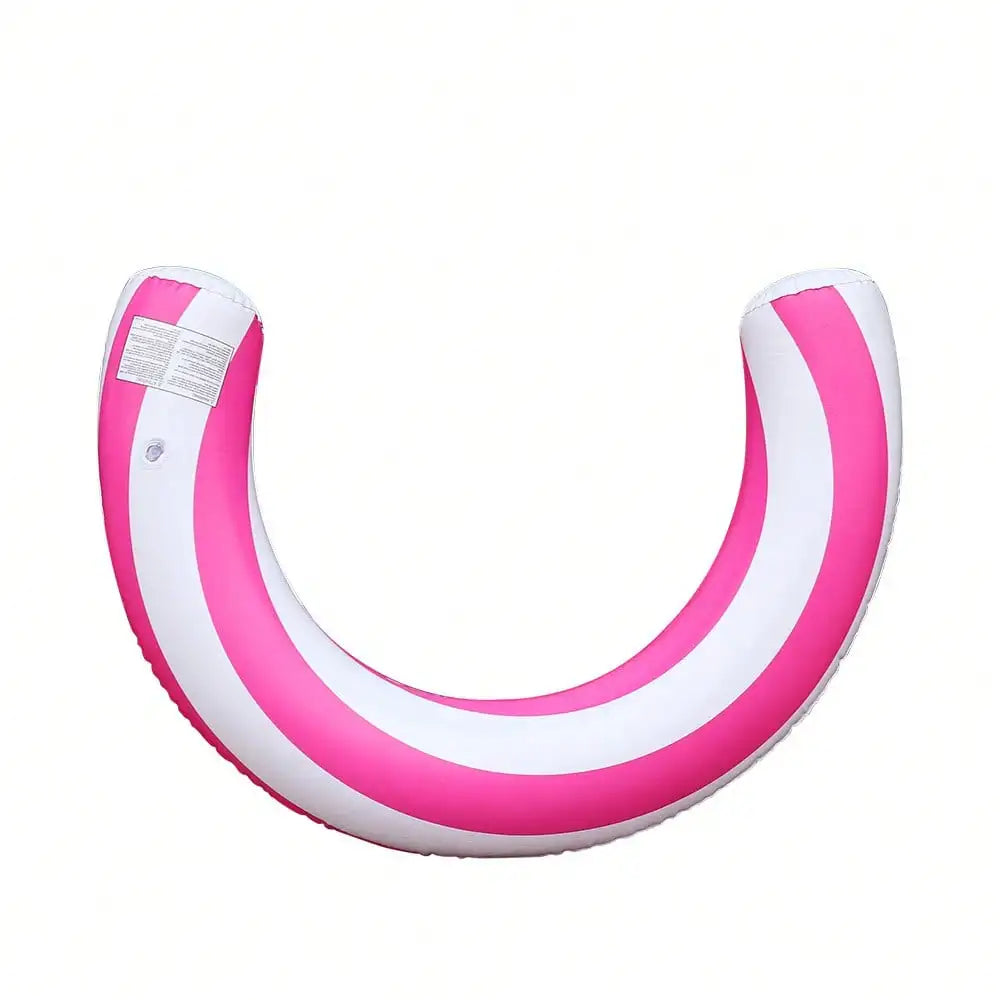 1pc New Striped U-Shaped Inflatable Swimming Ring，Arch Shape Design Swimming Pool Float，Thickened PVC Floating Device,For Summer