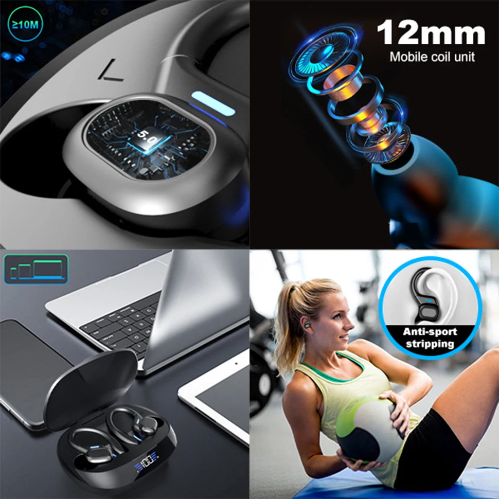 Sports Wireless Earphones BT over Ear Buds with Earhooks Sports Earphones Running in-Ear Headphones vv2