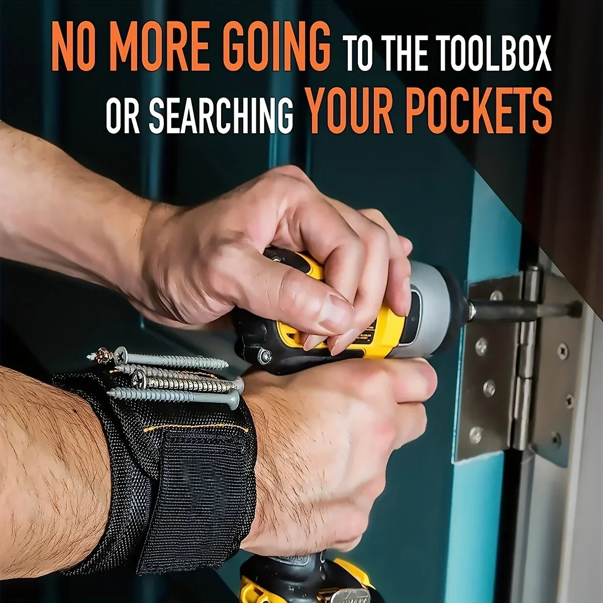 Powerful magnetic tool magnetic wristband - used to secure screws, nails, drill bits, and strong magnetic wrist tool kits parts